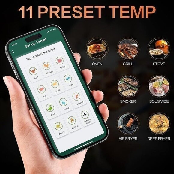 Bluetooth BBQ Grilling & Cooking Thermometer‎ – Smart, Wireless, & Precise! - Picture 3 of 10
